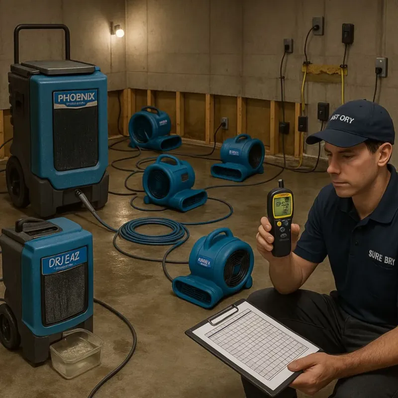 Structural Drying and Dehumidification process in Browntown, PA